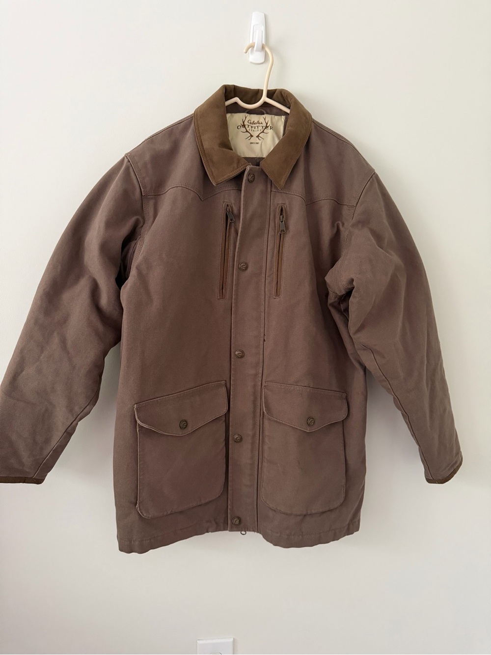 Cabela's Brown Field Coat with Dark Brown Corduroy Collar
